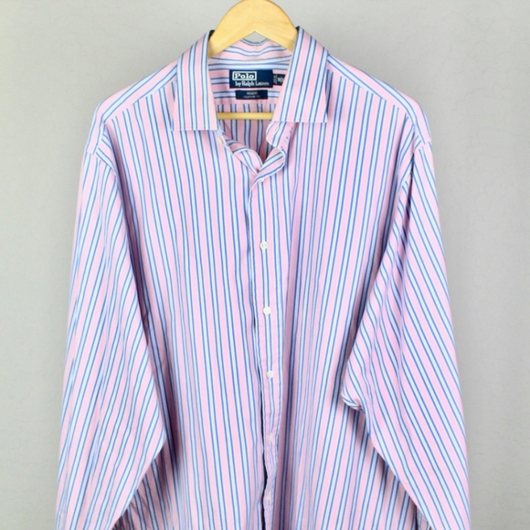 pink and blue ralph lauren shirt